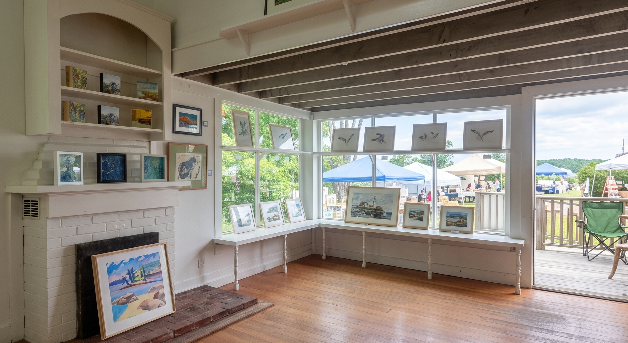Inside the Sea Loft studio building in Blue Hill, Maine.